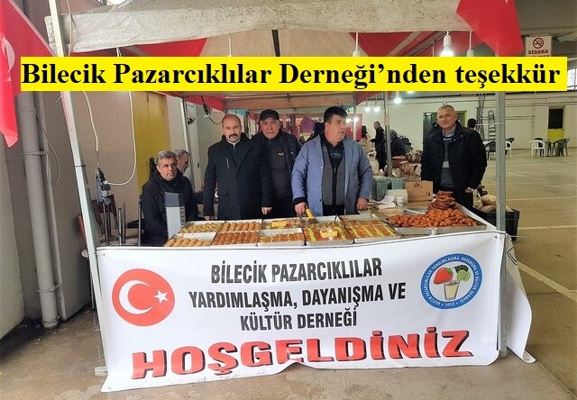 Bilecik Pazarcıklılar Derneği’nden teşekkür