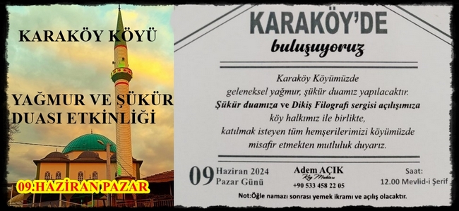 Karaköy Köyü Geleneksel Yağmur ve Şükür Duası